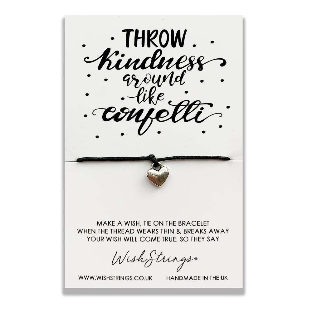 Throw Kindness Around Wish String Bracelet With Lucky Charm Gifts